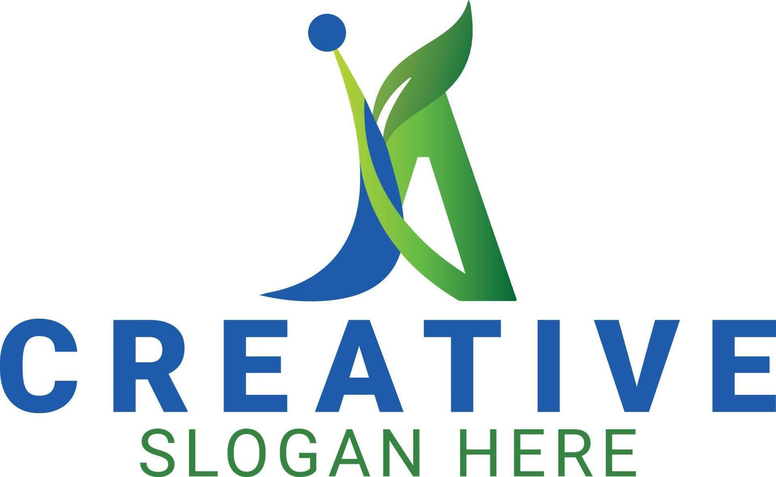 creativo io un' naturale lettera logo design vettore