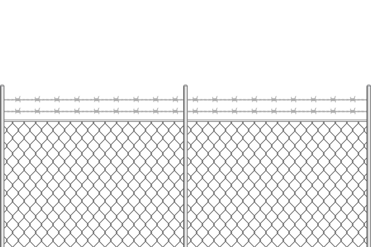 recinzione metallica con filo spinato vettore