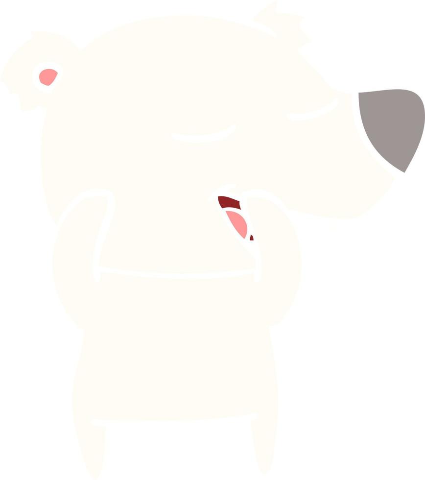orso polare del fumetto di stile di colore piatto vettore