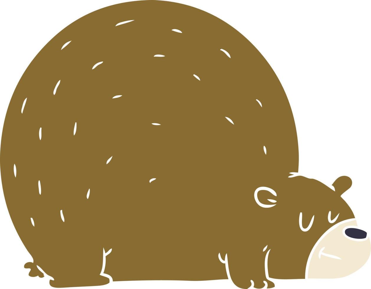 orso cartone animato in stile piatto a colori vettore