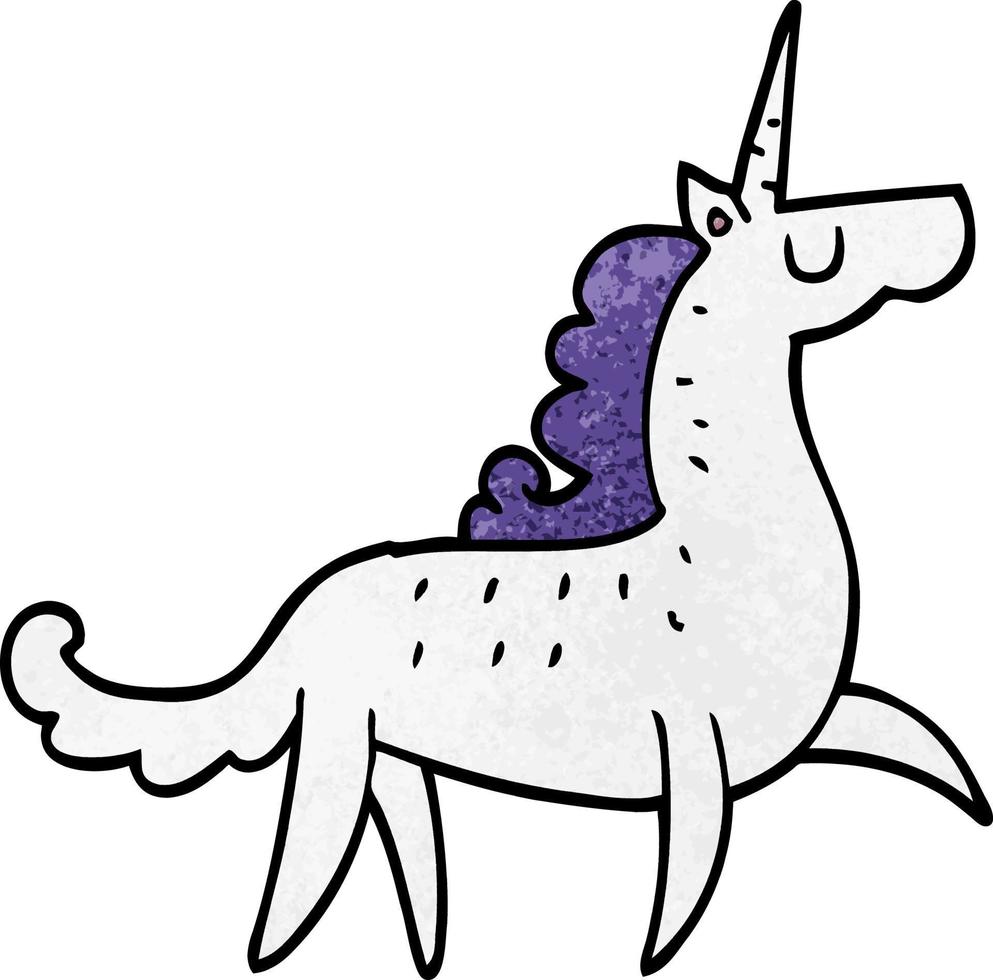 unicorno di doodle del fumetto vettore