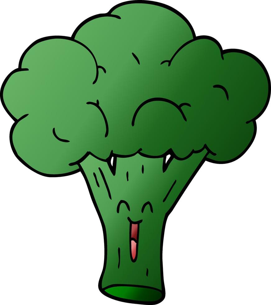 cartone animato scarabocchio broccoli vettore