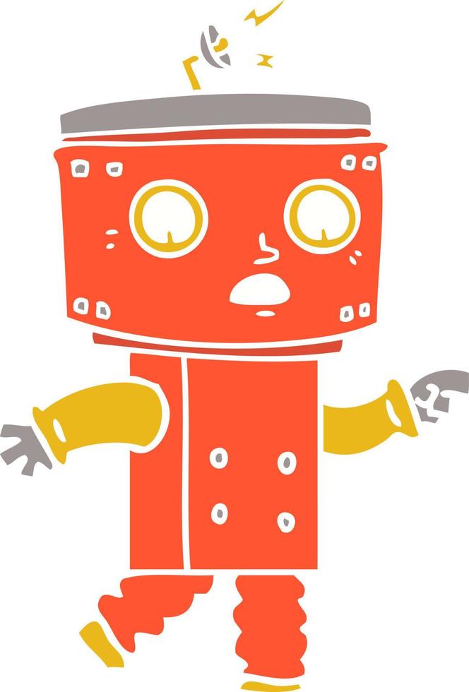 piatto colore stile cartone animato robot puntamento vettore