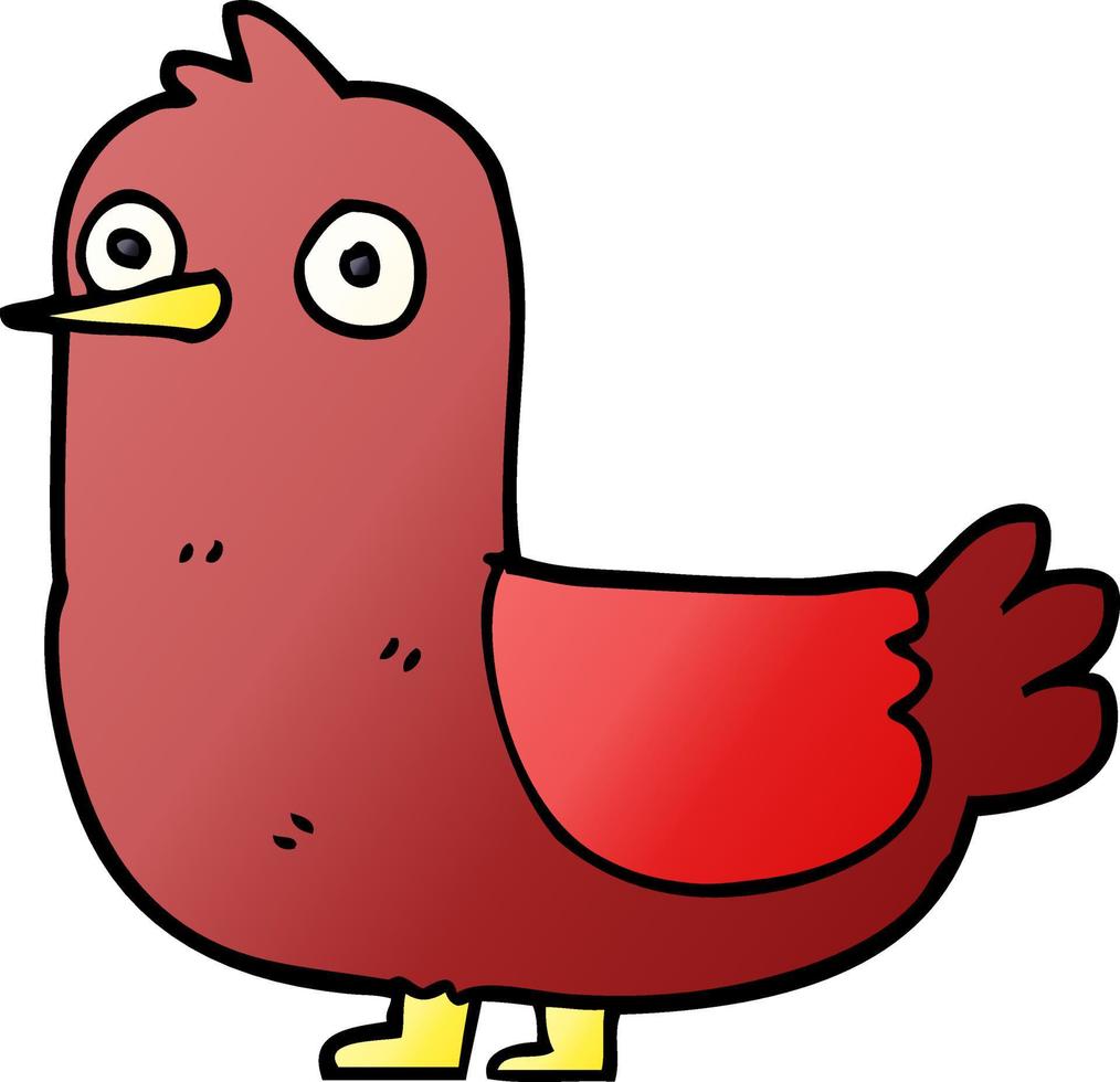 cartone animato scarabocchio rosso uccello vettore