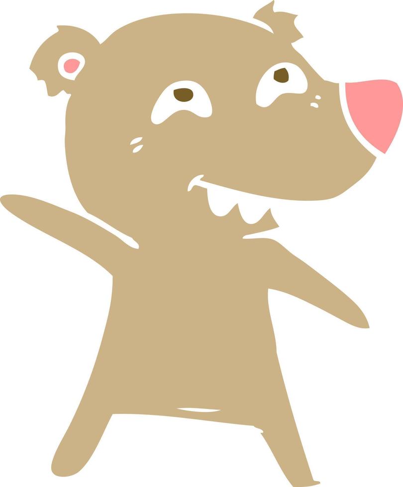 piatto colore stile cartone animato orso danza vettore