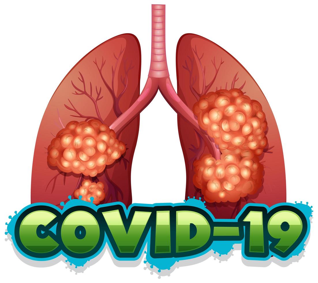 tema coronavirus con polmoni malsani vettore