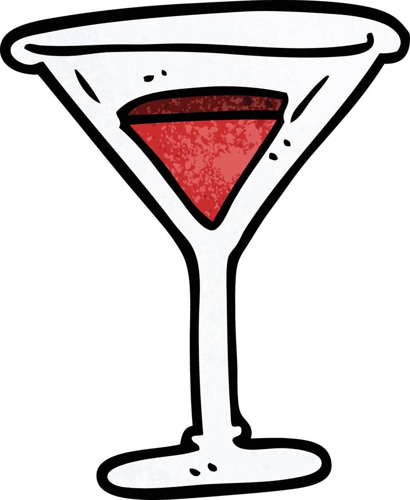 cartone animato scarabocchio rosso cocktail vettore