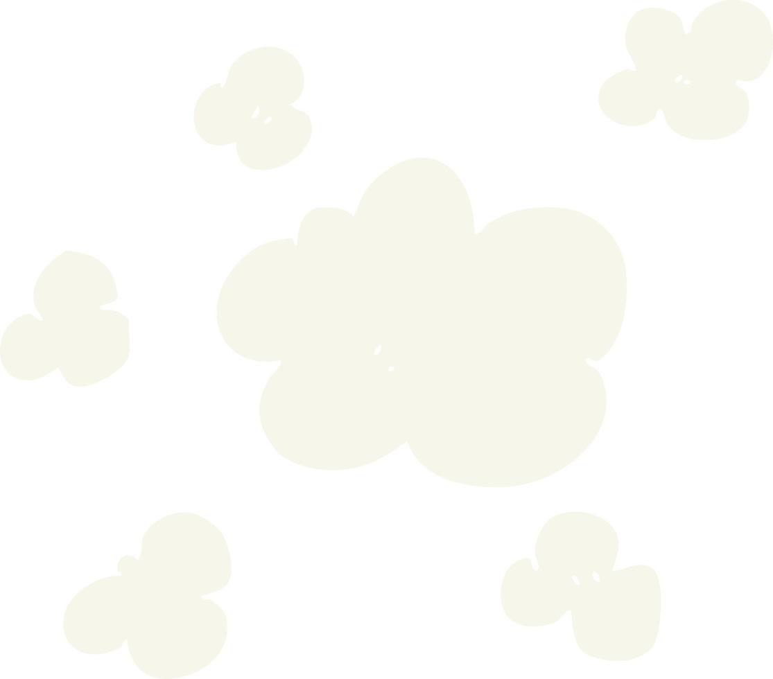 piatto colore illustrazione di un' cartone animato vapore nuvole vettore