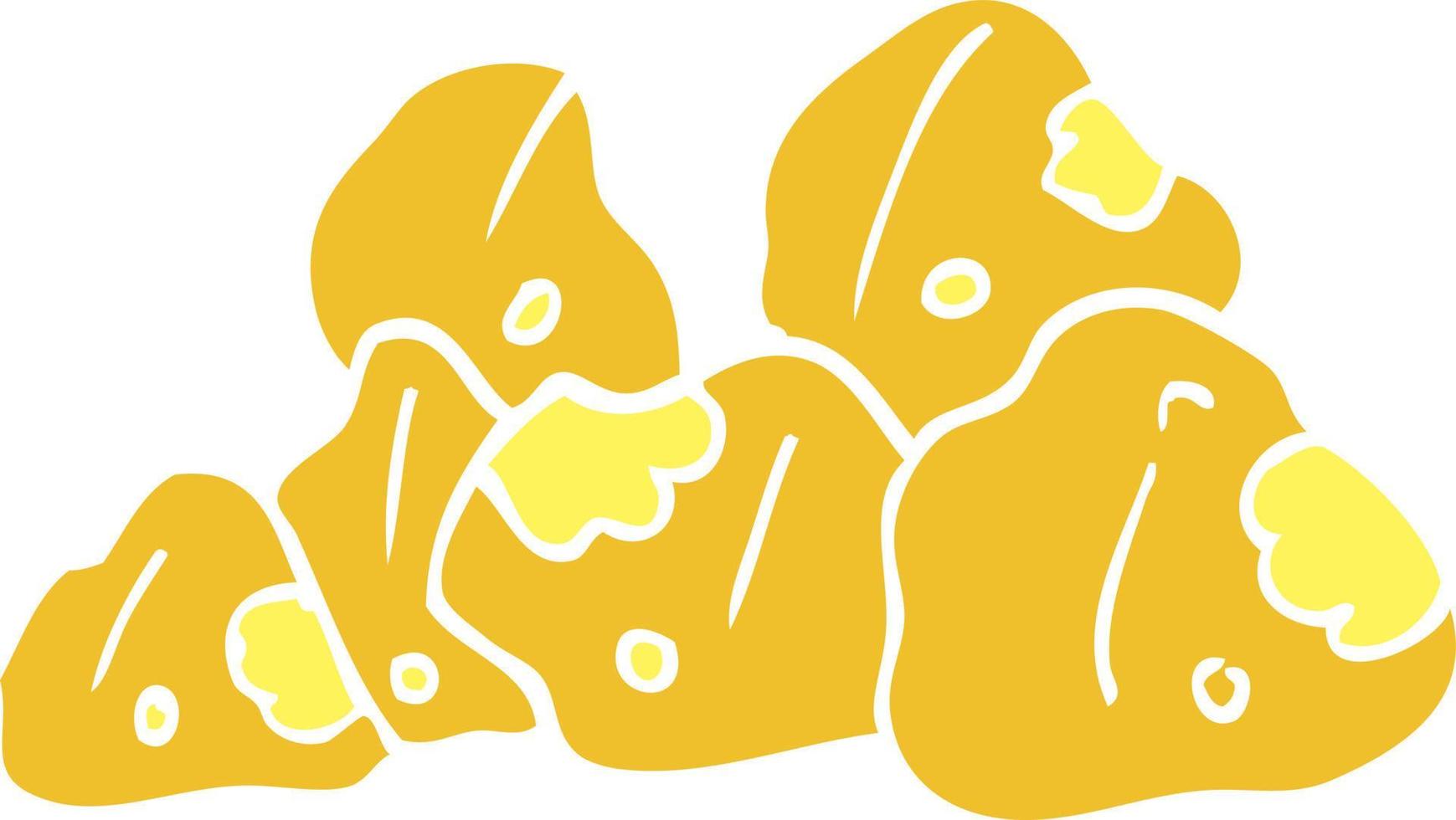 cartone animato scarabocchio oro cluster vettore