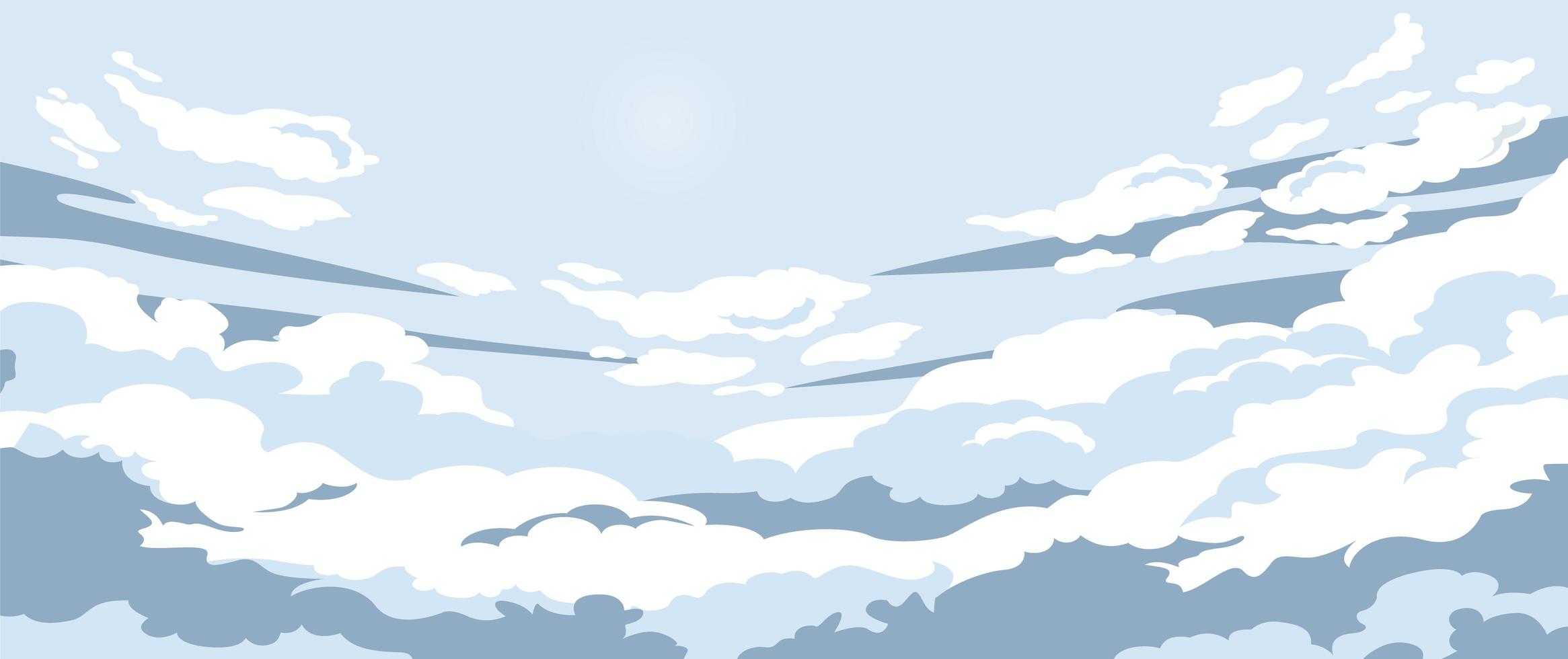 nuvole sul cielo blu vettore
