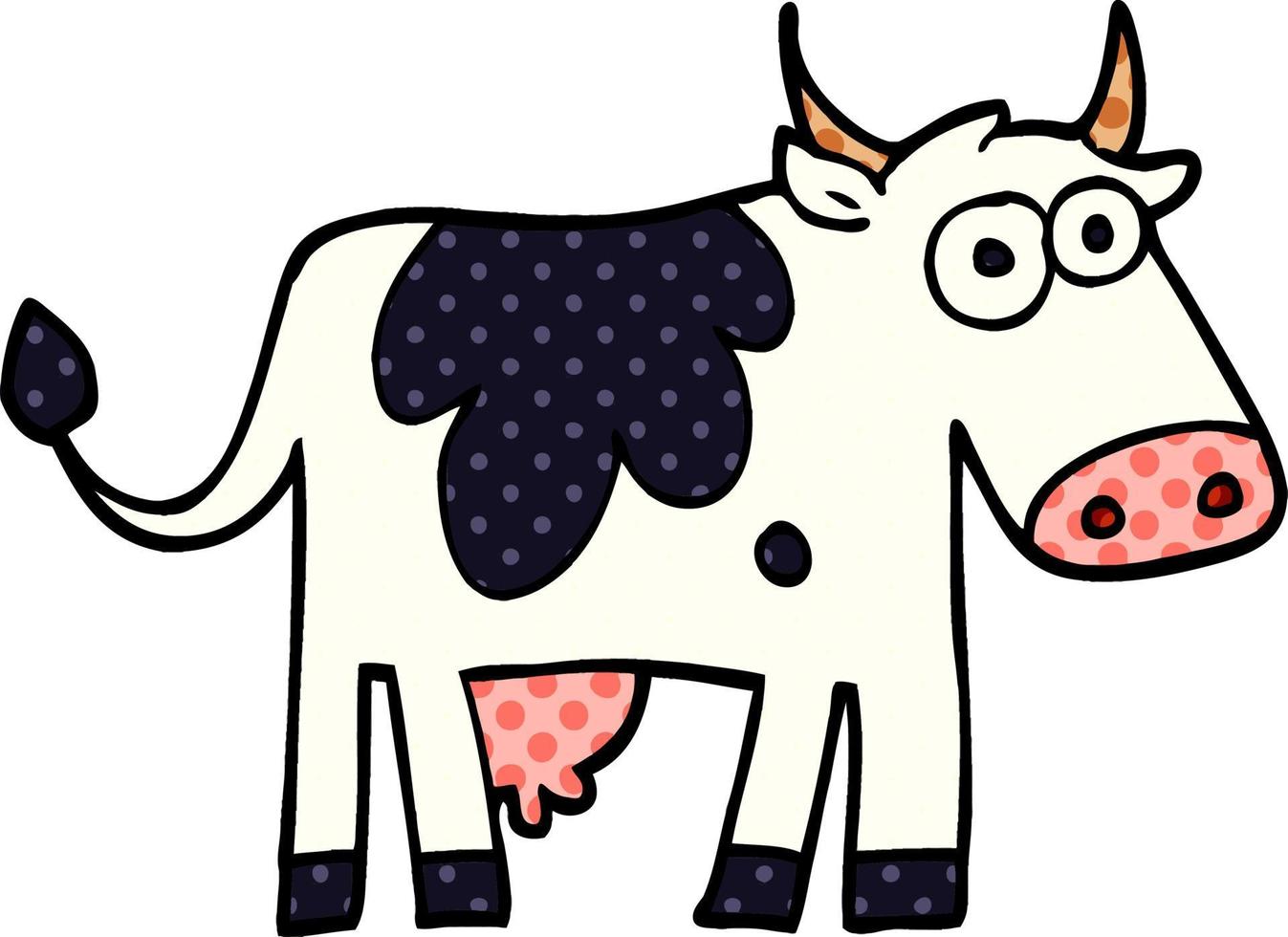 cartone animato scarabocchio azienda agricola mucca vettore