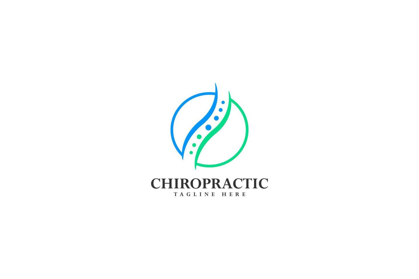 piatto chiropratica colonna vertebrale icona logo design vettore illustrazione idea