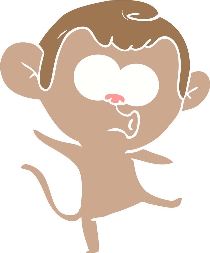 scimmia sorpresa cartone animato stile colore piatto vettore
