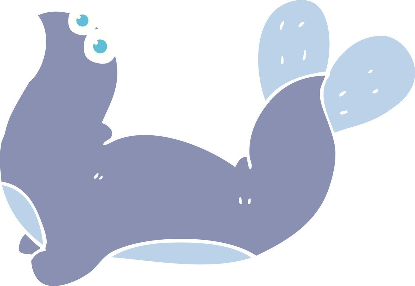 piatto colore illustrazione di un' cartone animato foca vettore