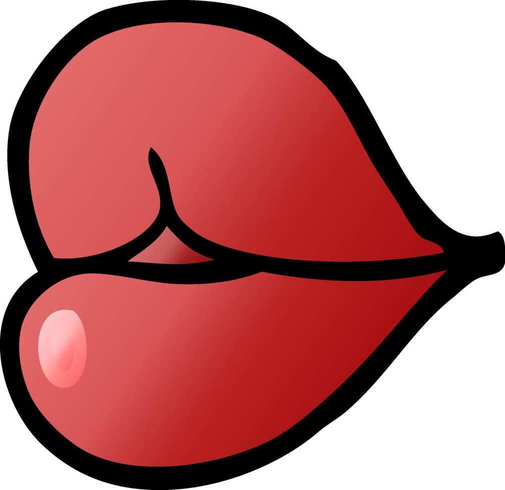 cartone animato scarabocchio rosso labbra vettore