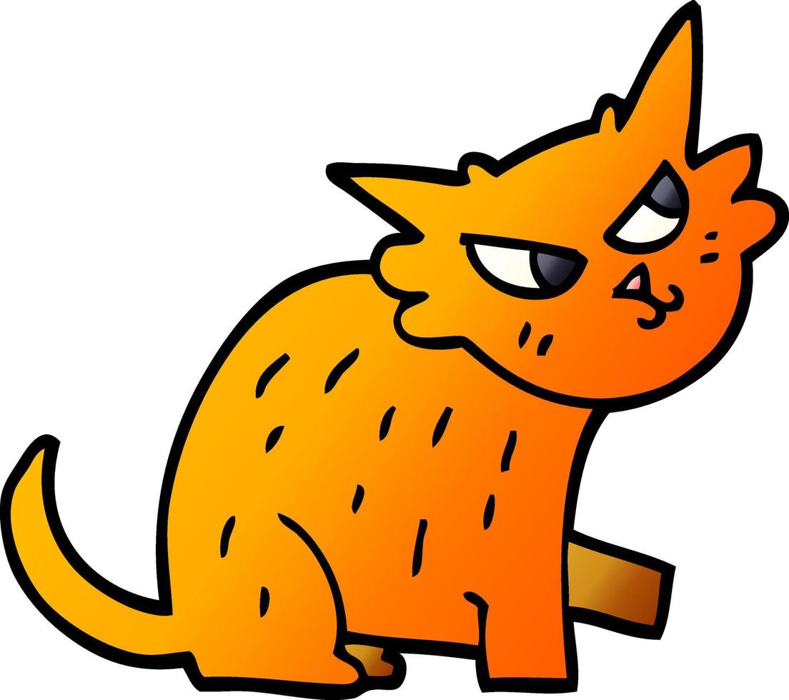 gatto dello zenzero di doodle del fumetto vettore