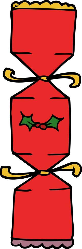 cartone animato scarabocchio Natale cracker vettore