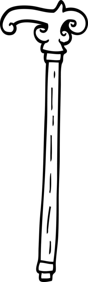linea disegno cartone animato a piedi bastone vettore
