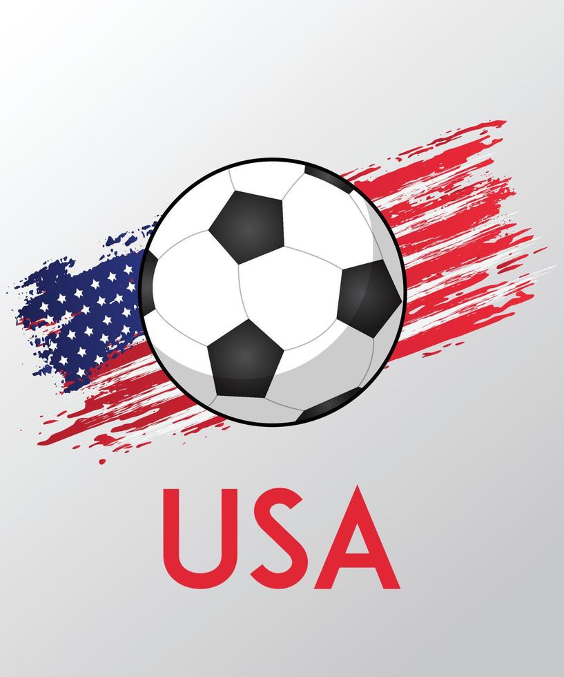 bandiera di Stati Uniti d'America con spazzola effetto per calcio fan vettore