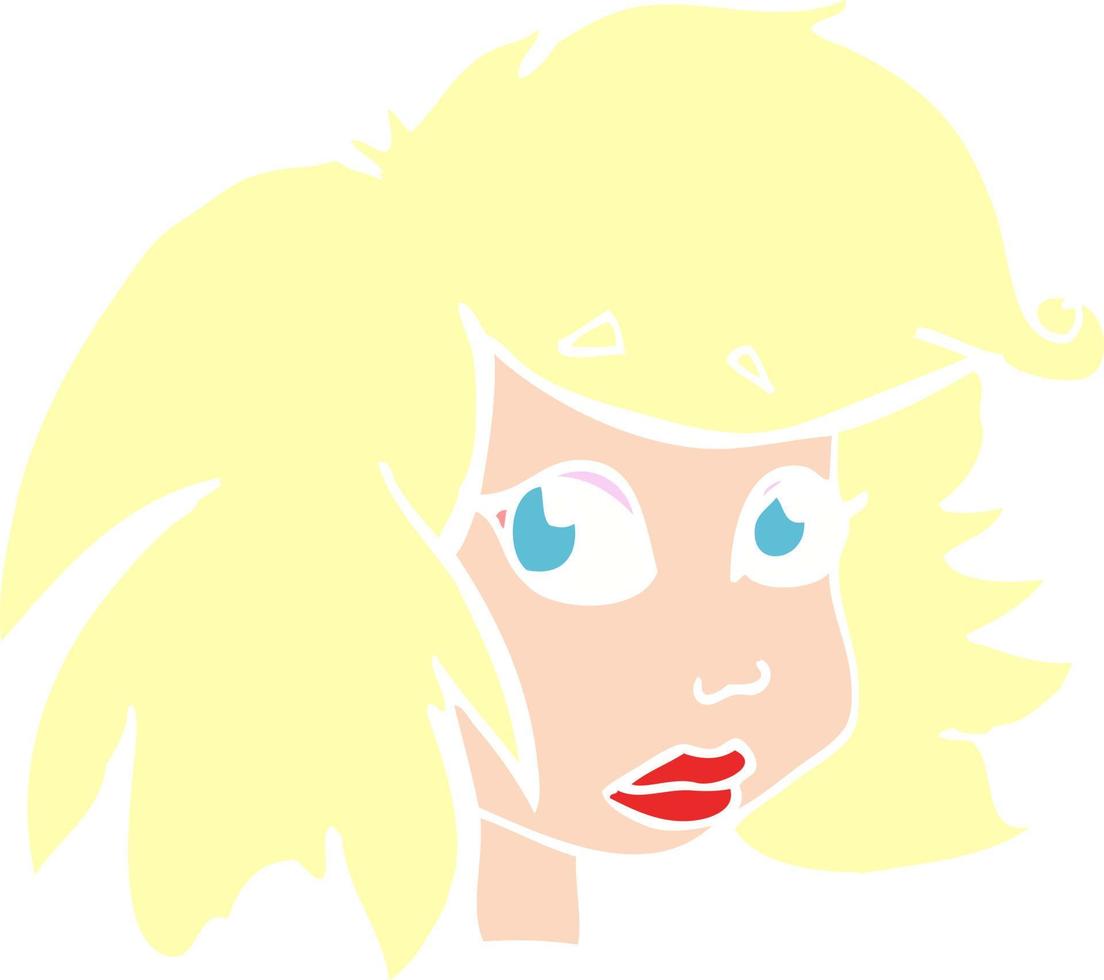 illustrazione a colori piatta di un volto femminile cartone animato vettore