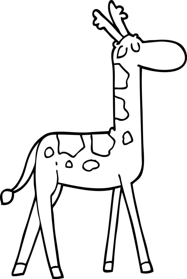 linea disegno cartone animato divertente giraffa vettore