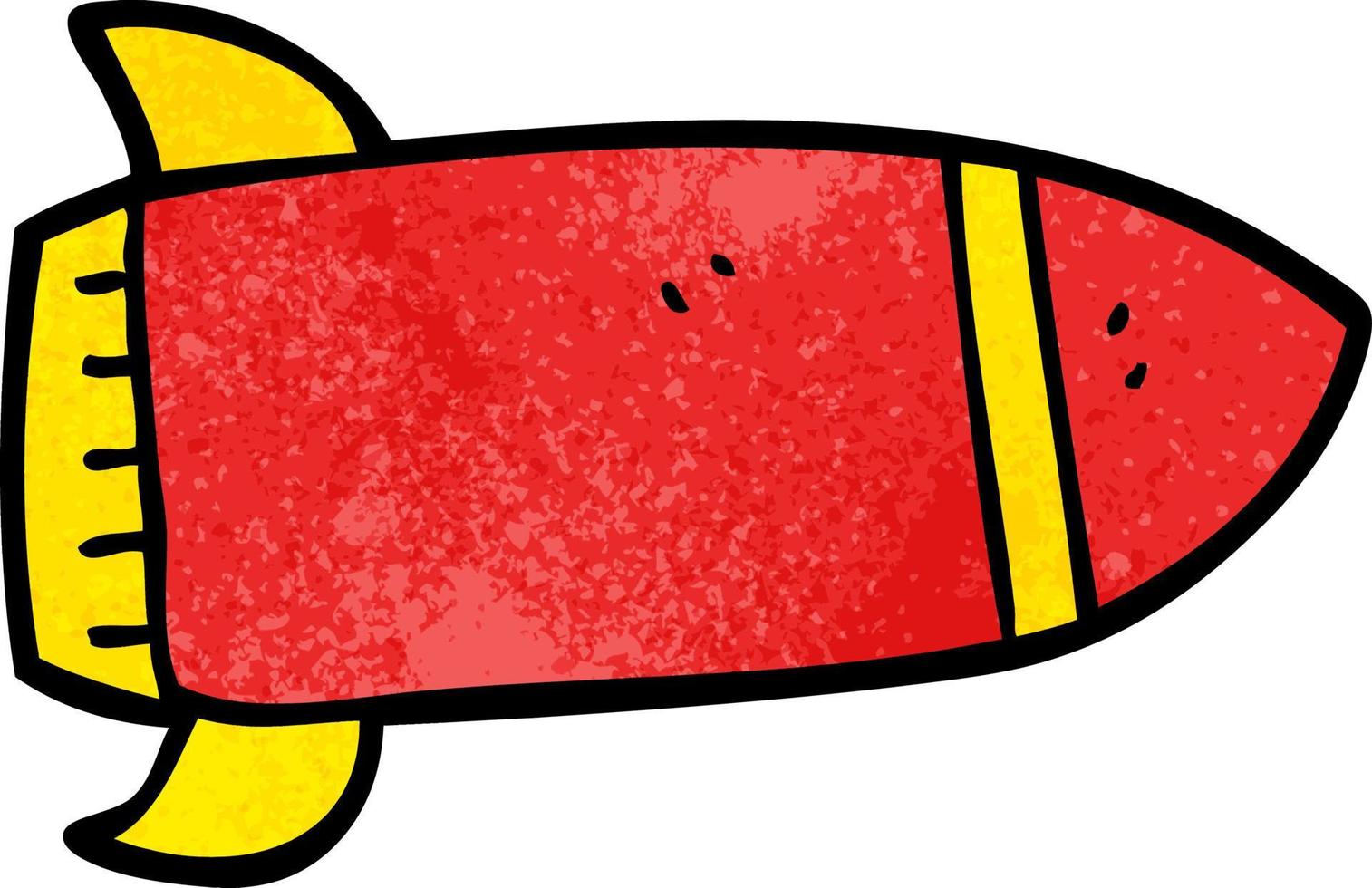 razzo rosso di doodle del fumetto vettore