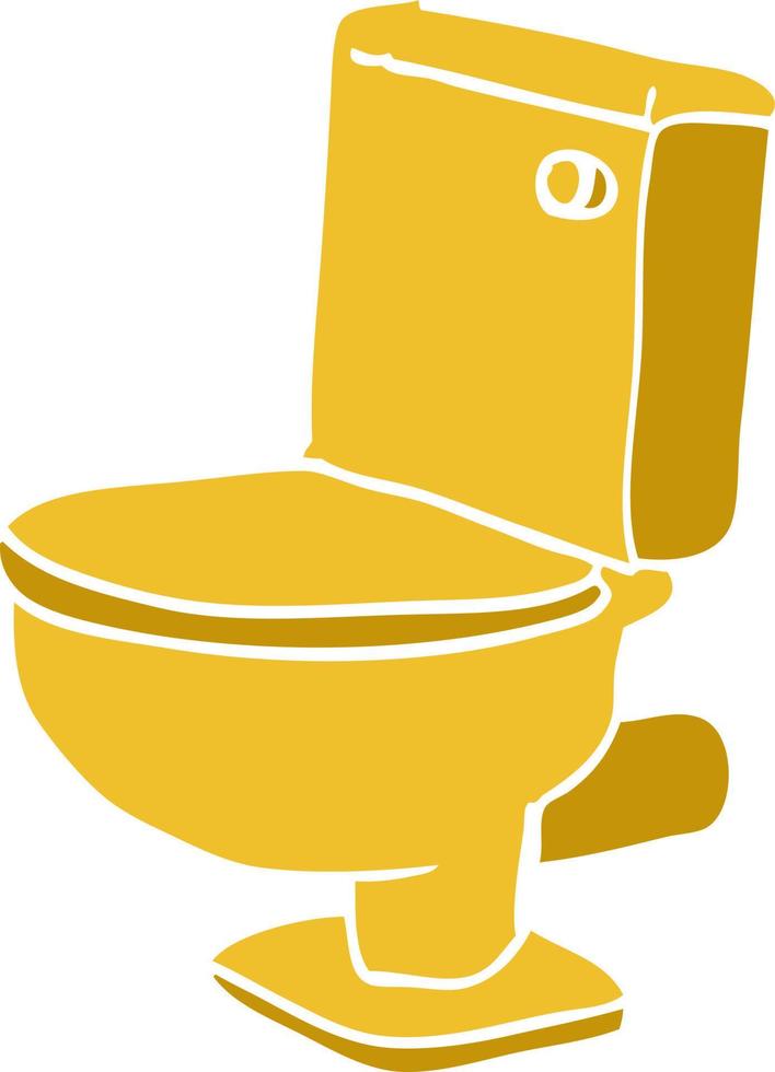 toilette dorata di doodle del fumetto vettore