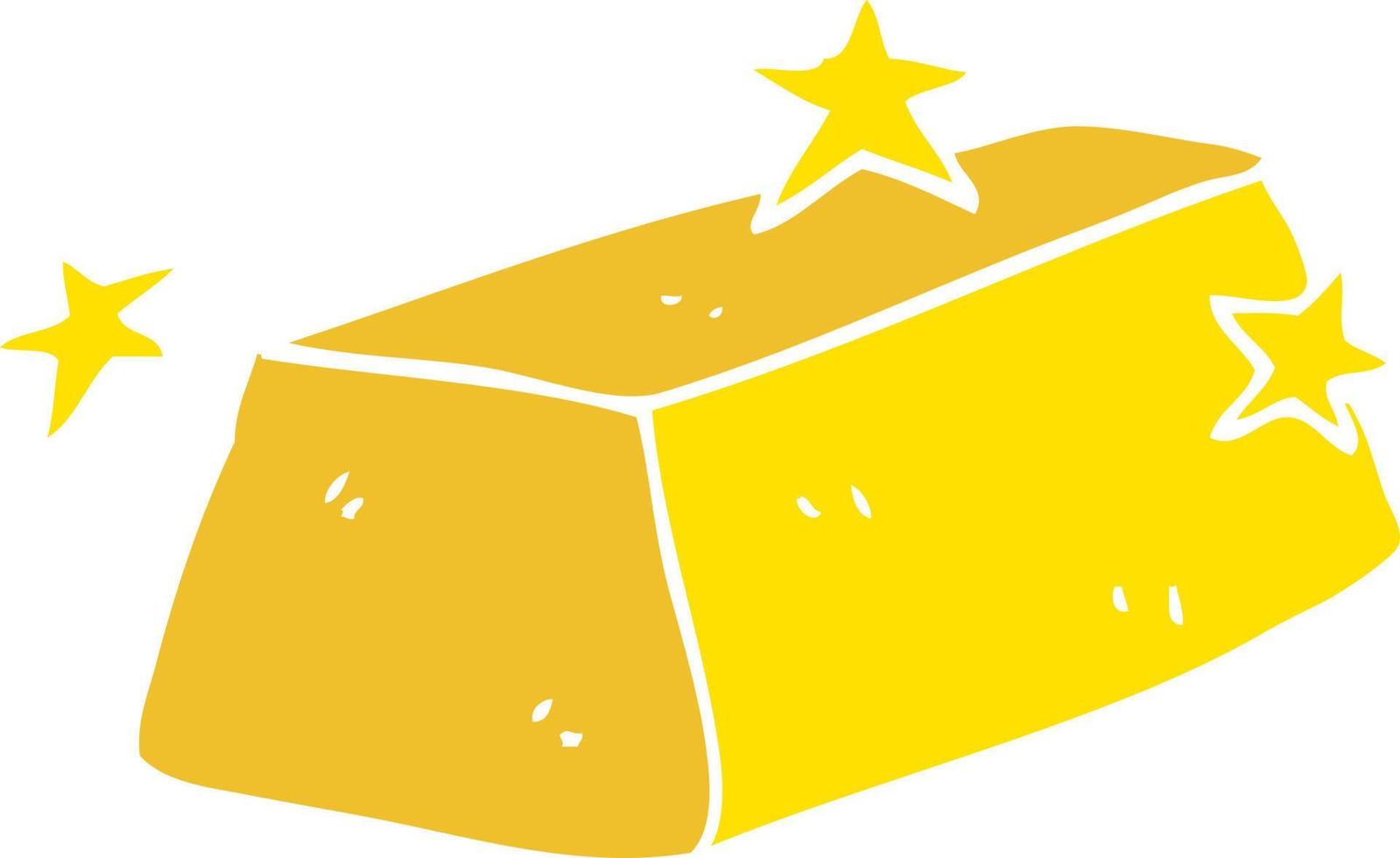 piatto colore illustrazione di un' cartone animato oro vettore