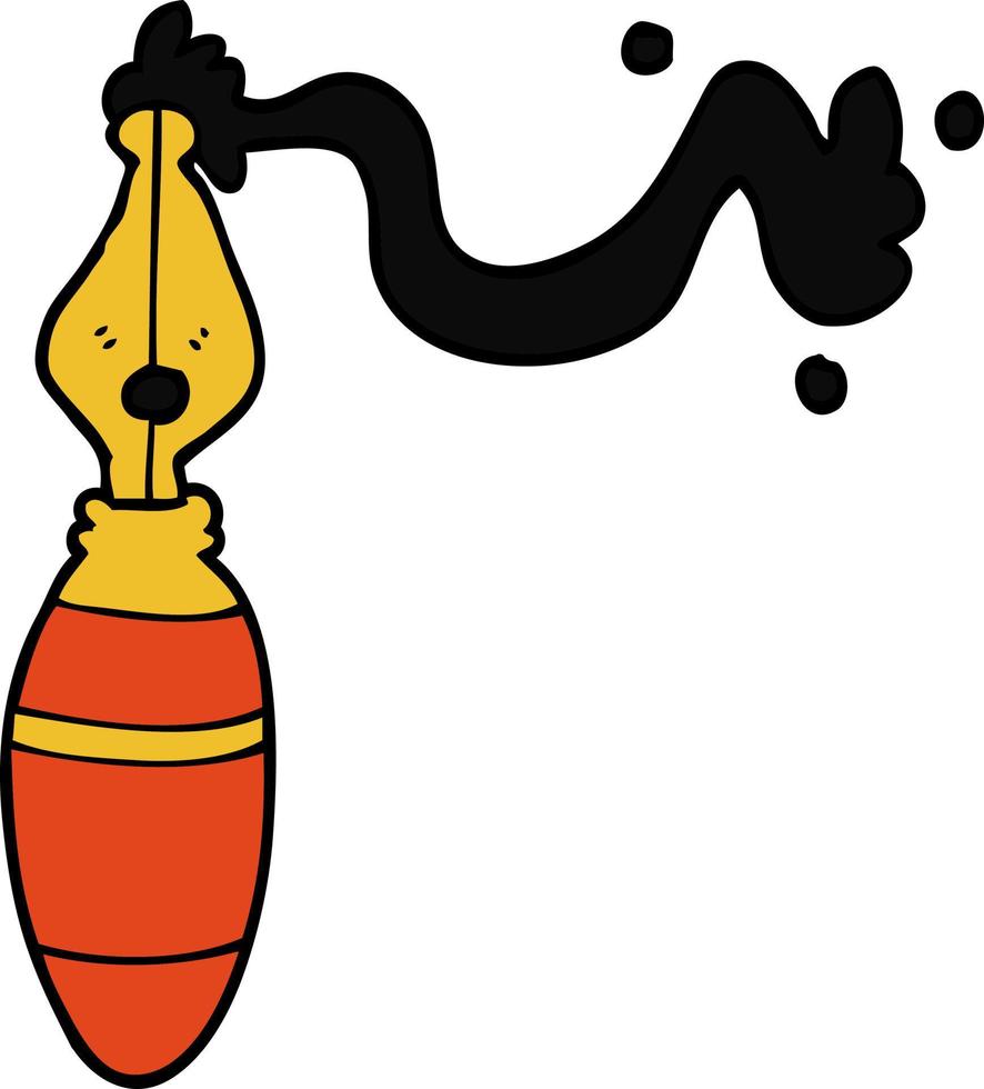 penna stilografica di doodle del fumetto vettore