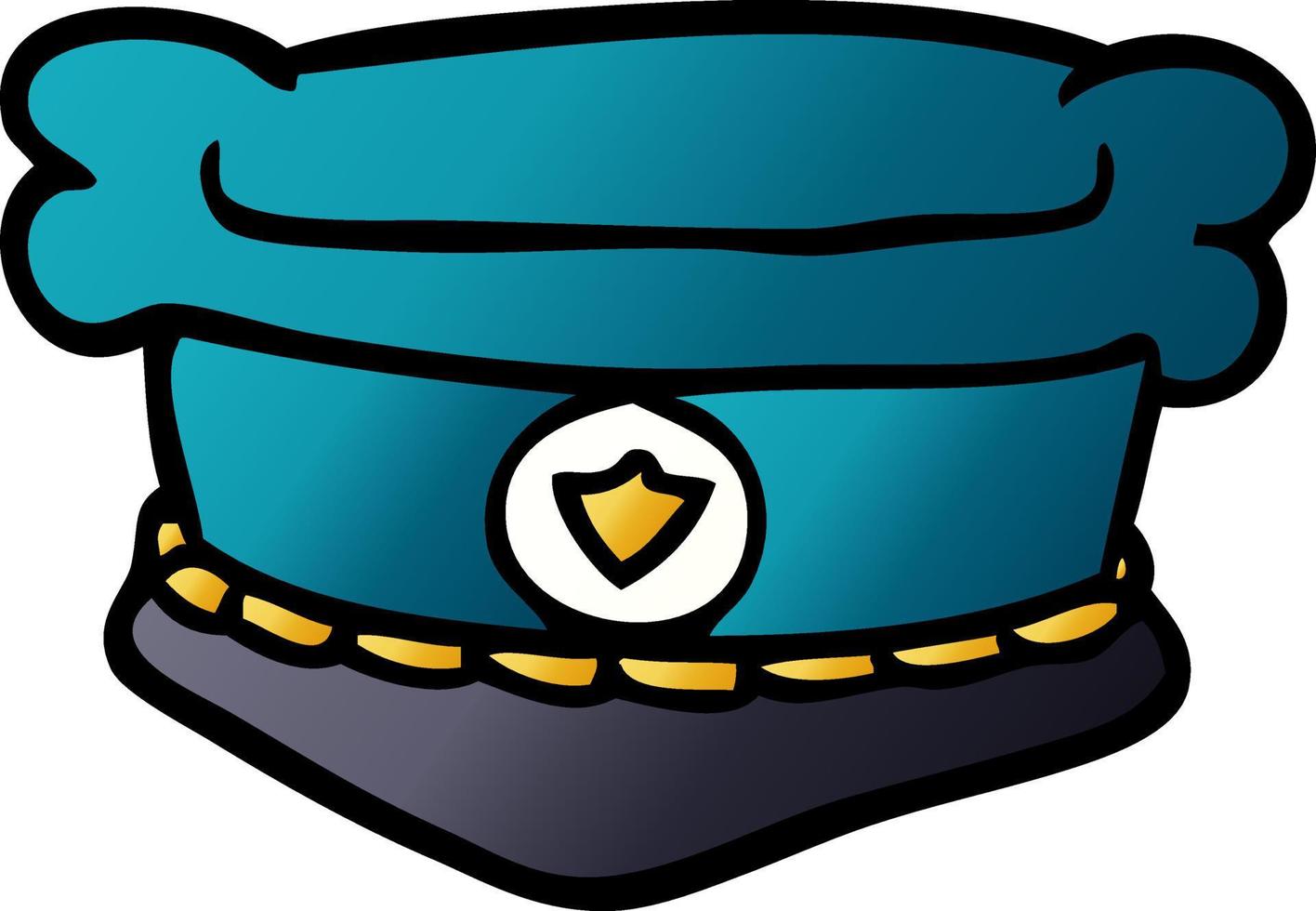 cartone animato scarabocchio polizia cappello vettore