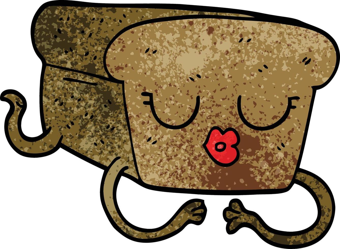 cartone animato scarabocchio pagnotta di pane vettore