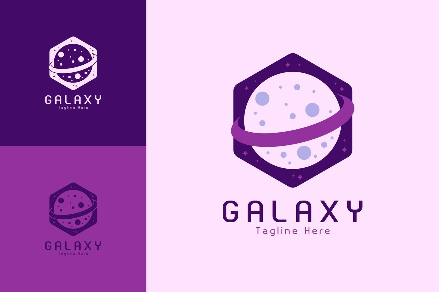 creativo galassia logo modello vettore