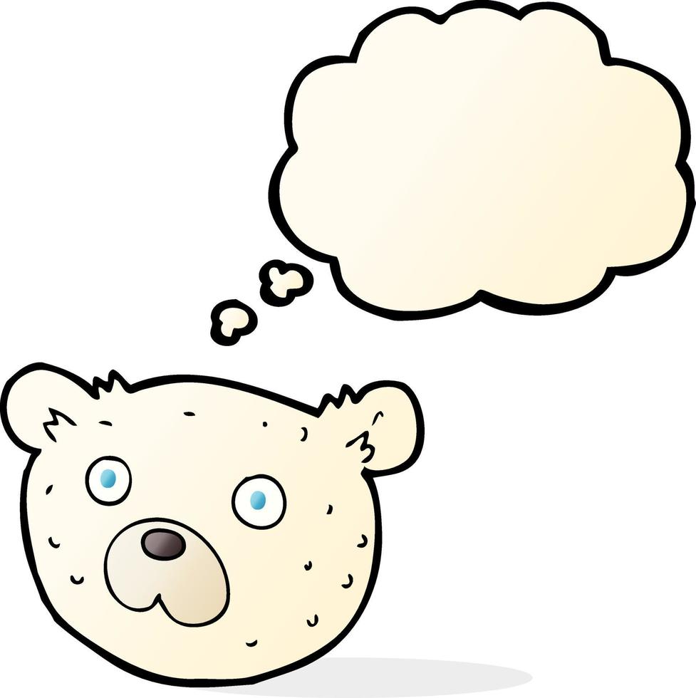 cartone animato polare orso con pensato bolla vettore