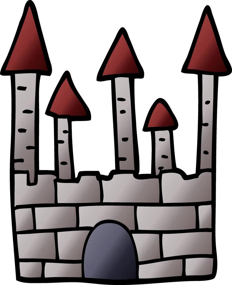 cartone animato scarabocchio tradizionale castello vettore