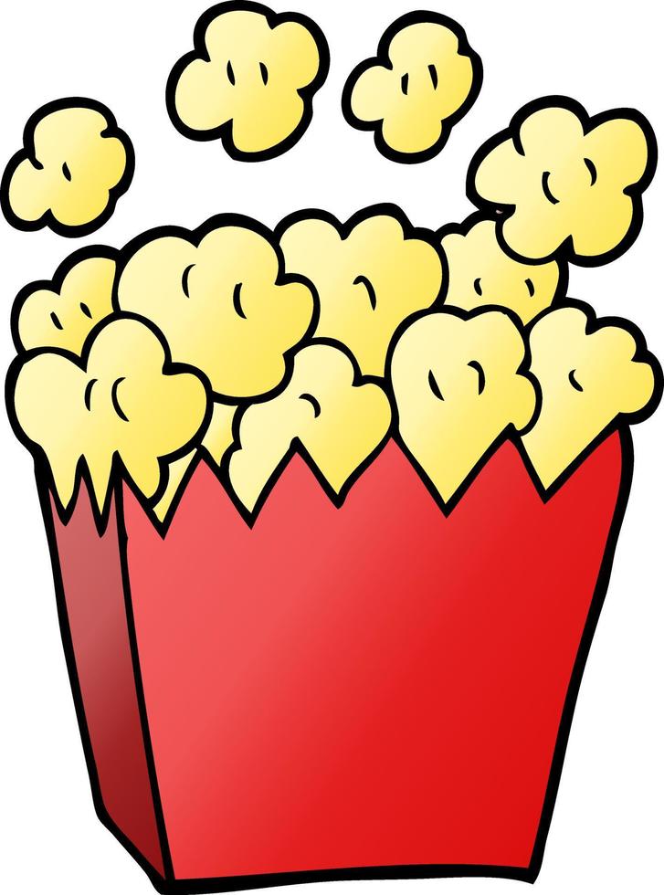 popcorn del cinema di doodle dei cartoni animati vettore