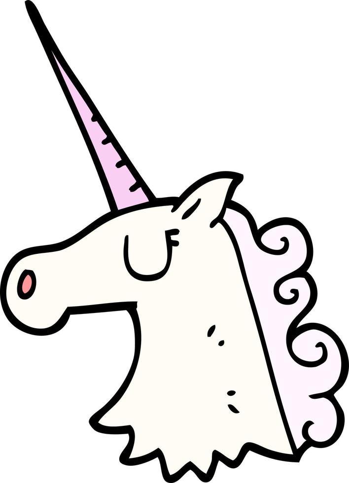 cartone animato scarabocchio bella unicorno vettore