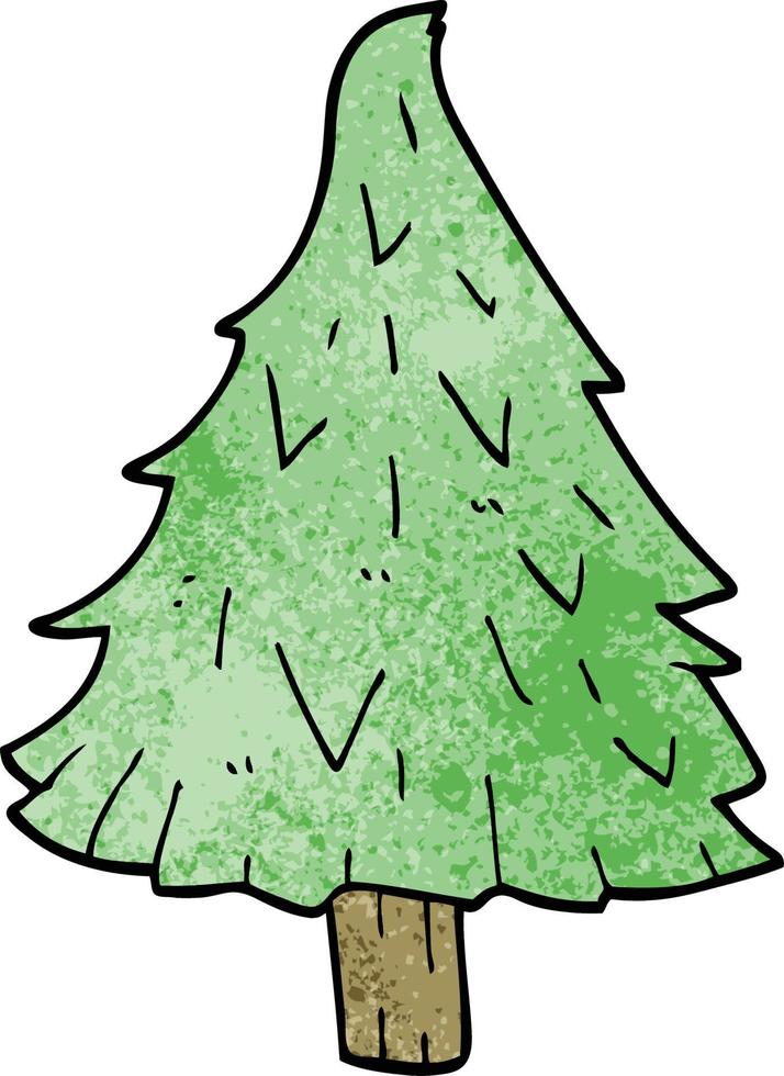 albero di natale di doodle del fumetto vettore