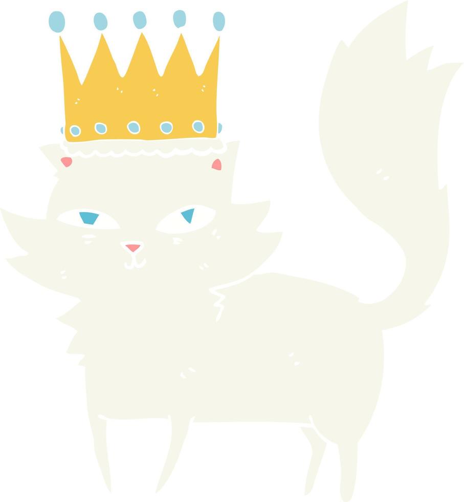 piatto colore illustrazione di un' cartone animato elegante gatto vettore