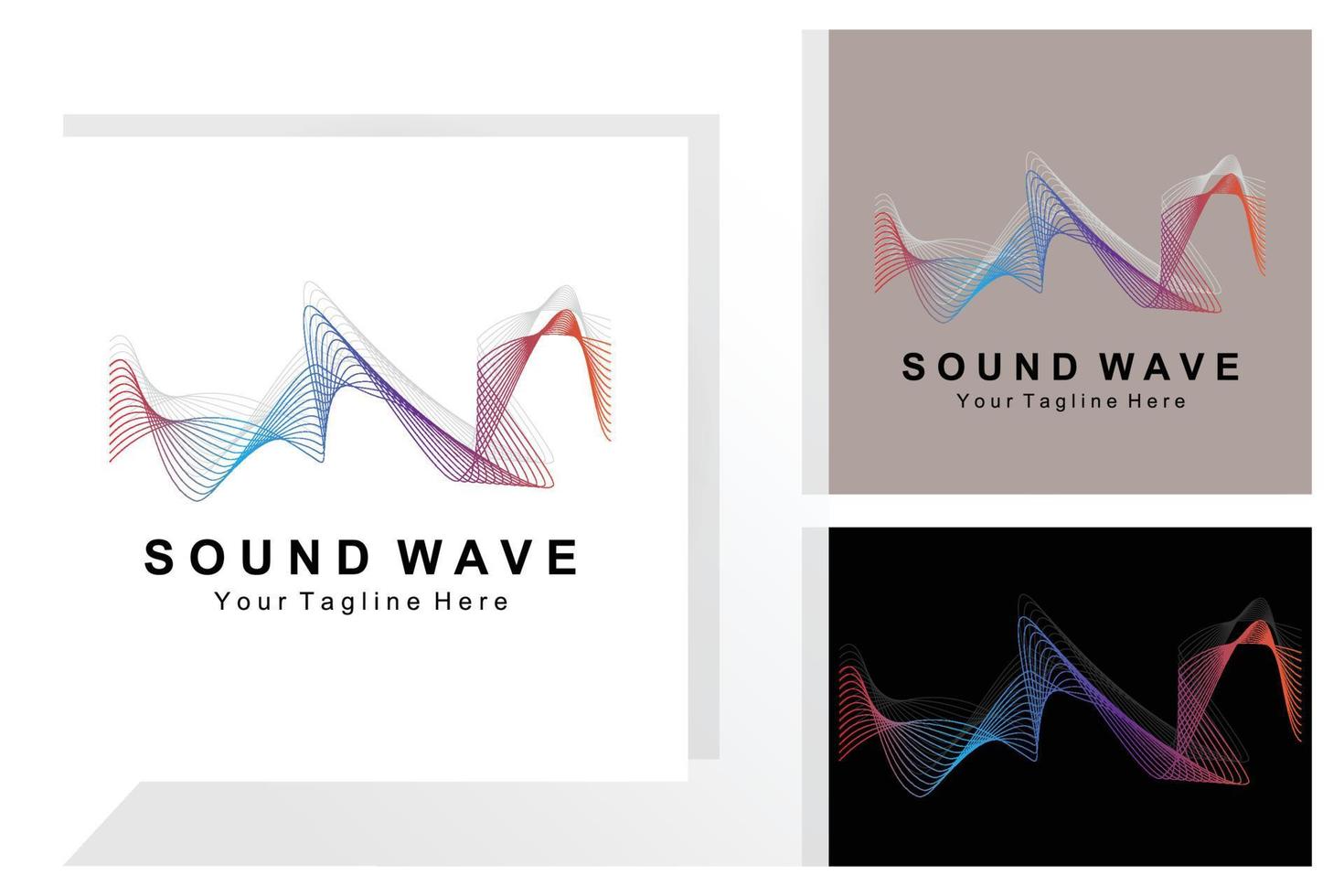 suono onda logo disegno, musica flusso vettore, sfondo illustrazione e sfondo vettore