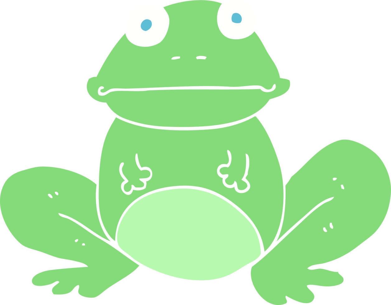 piatto colore illustrazione di un' cartone animato rana vettore
