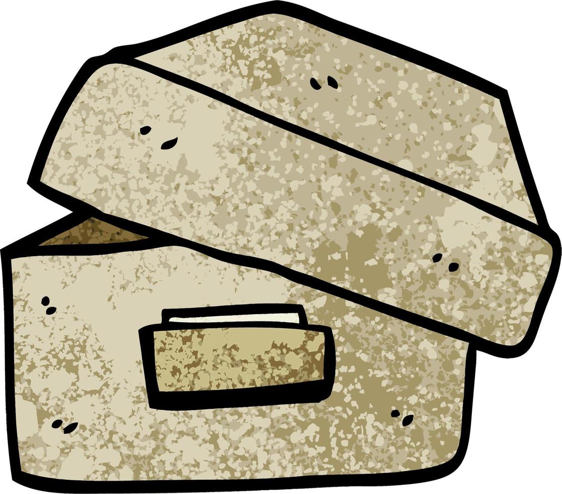 grunge strutturato illustrazione cartone animato vecchio limatura scatola vettore