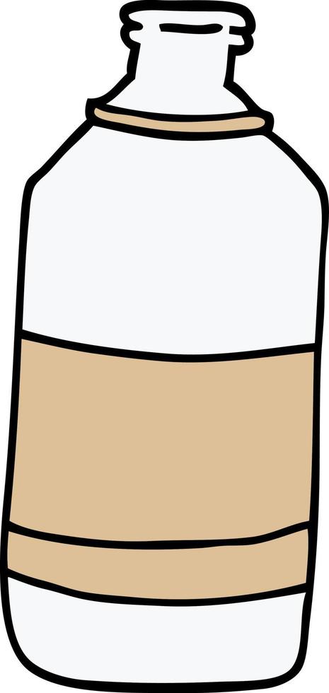 bottiglia d'acqua di doodle del fumetto vettore