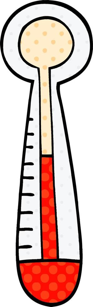 cartone animato scarabocchio caldo termometro vettore