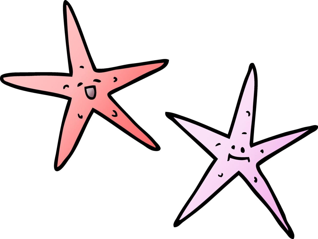 pesce stella di doodle del fumetto vettore