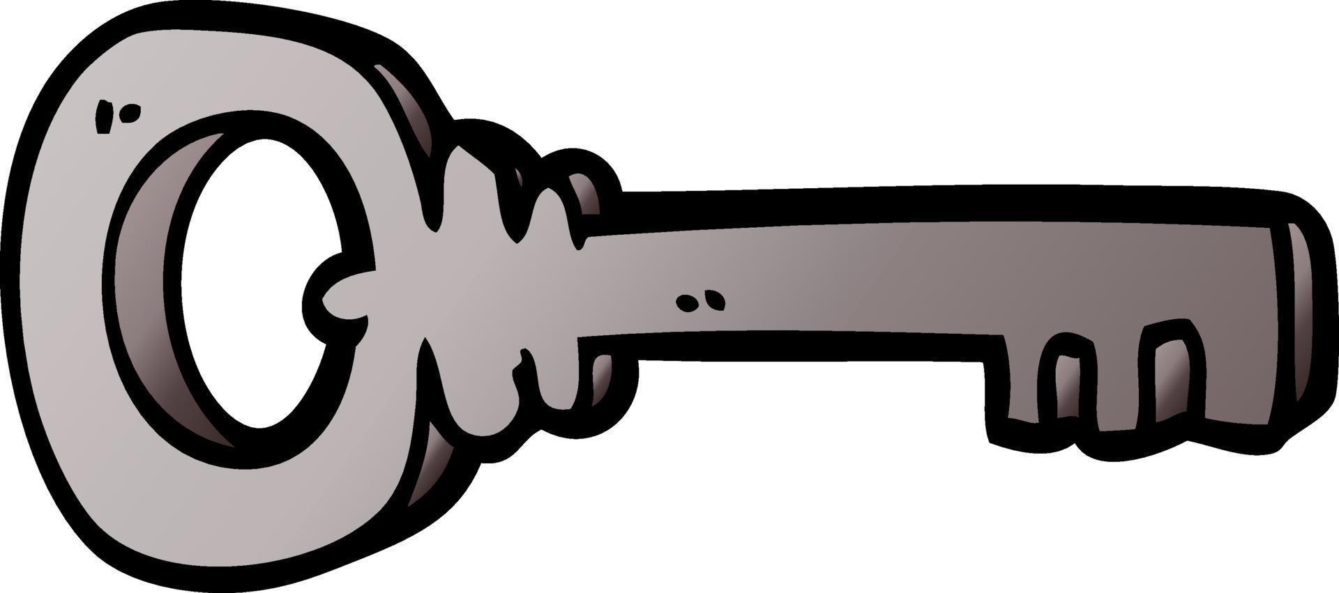 chiave di metallo di doodle del fumetto vettore