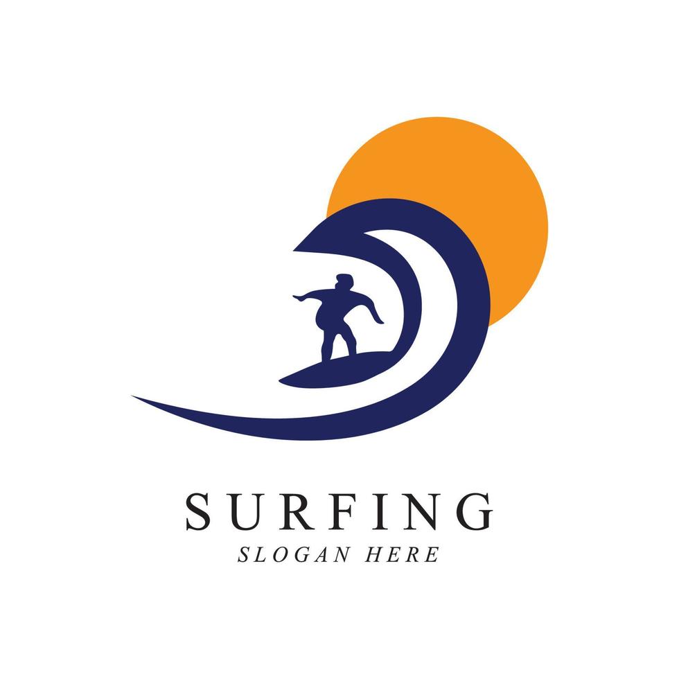 fare surf logo vettore modello design