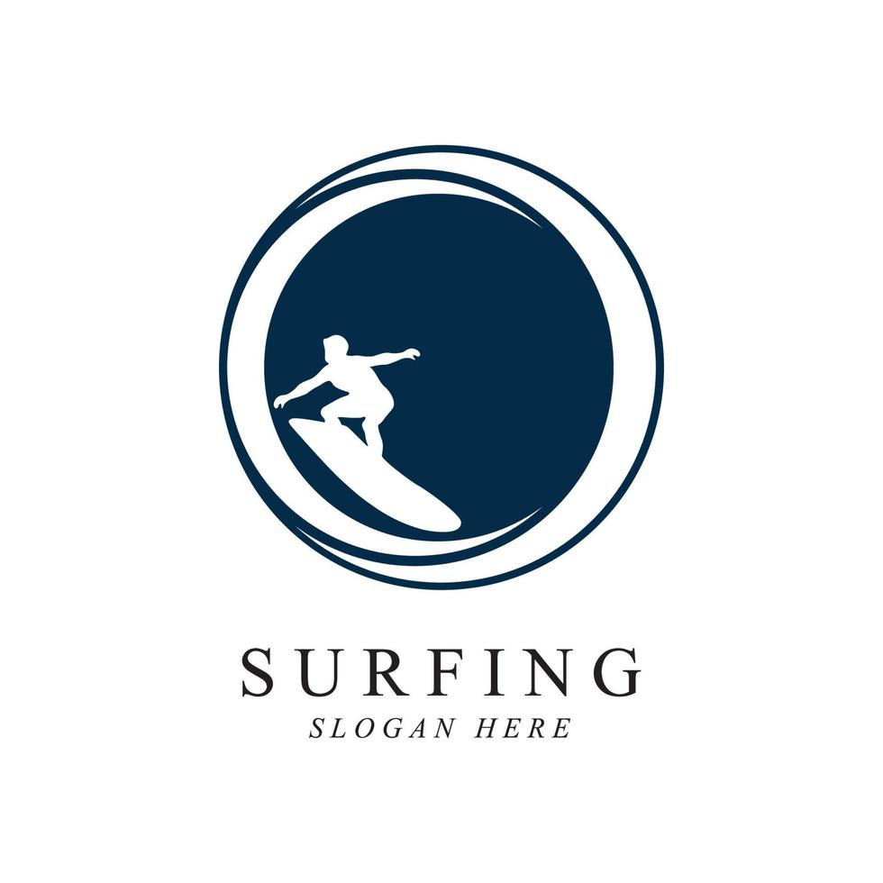 fare surf logo vettore modello design