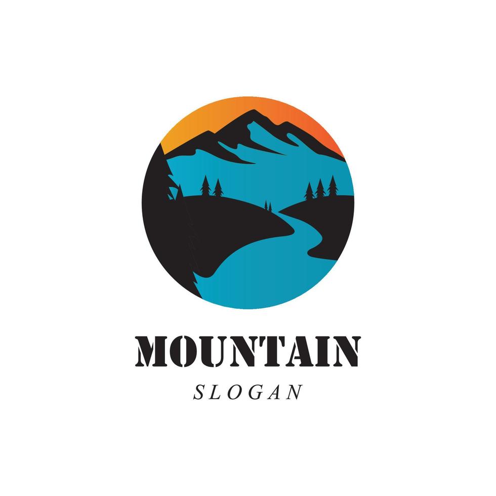 logo icona di montagna vettore