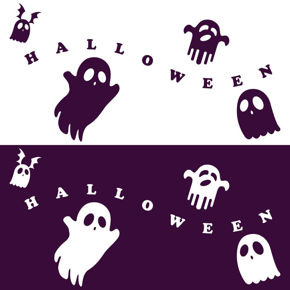Halloween logo con slogan modello vettore