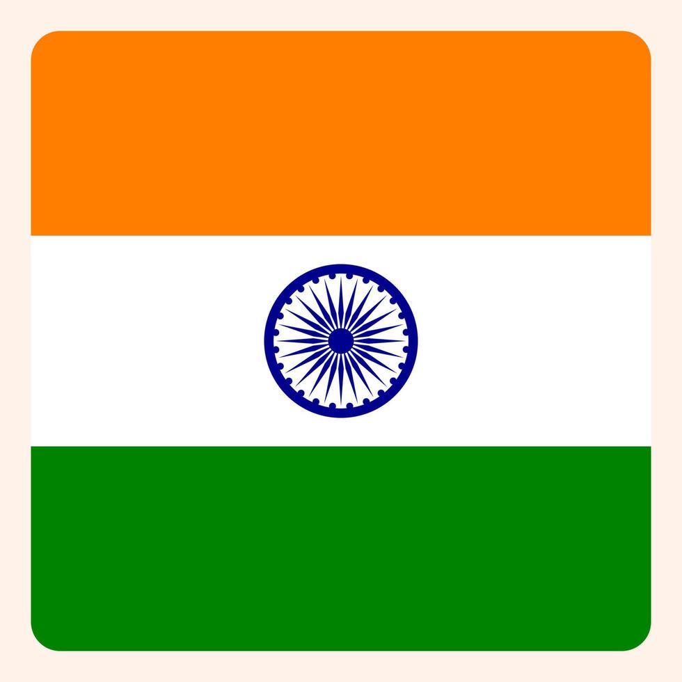 India piazza bandiera pulsante, sociale media comunicazione cartello, attività commerciale icona. vettore
